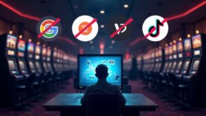 Major Gambling Operators Suffer $ Billion in Advertising Losses as Google, Meta, and TikTok Enforce Zero-Tolerance Policies, Concept art for illustrative purpose, tags: digital - Monok